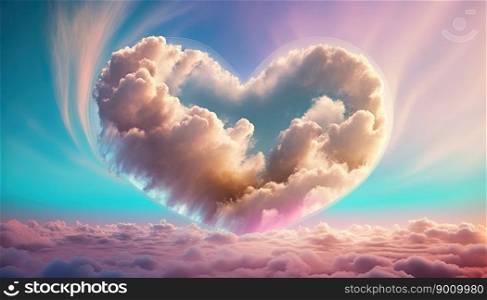 Beautiful love object with colorful clouds