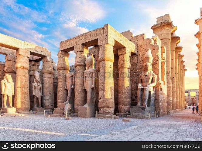 Beautiful Luxor Temple, Ramesses II Pylon, Luxor City, Egypt. Luxor Temple, Ramesses II Pylon, Luxor City, Egypt