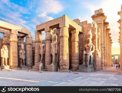 Beautiful Luxor Temple, Ramesses II Pylon, Luxor City, Egypt. Luxor Temple, Ramesses II Pylon, Luxor City, Egypt