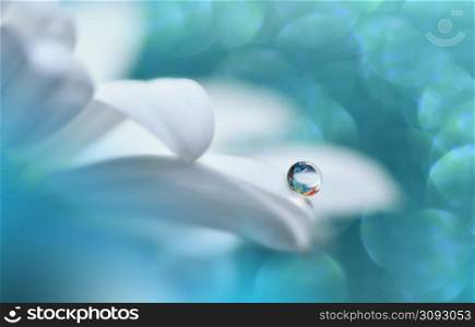 Beautiful Macro Photo.Colorful Flowers.Border Art Design.Magic Light.Close up Photography.Conceptual Abstract Image.Blue Background.Fantasy Floral Art.Creative Wallpaper.Beautiful Nature Background.Amazing Spring Flower.Water Drop.Copy Space.Turquoise Color.