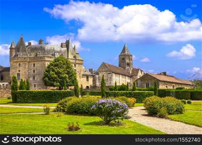 beautiful medieval castles of France -Jumilhac le Grand. Perigord, Dordogne. France tourism and landmarks. castle Jumilhac-le-grand