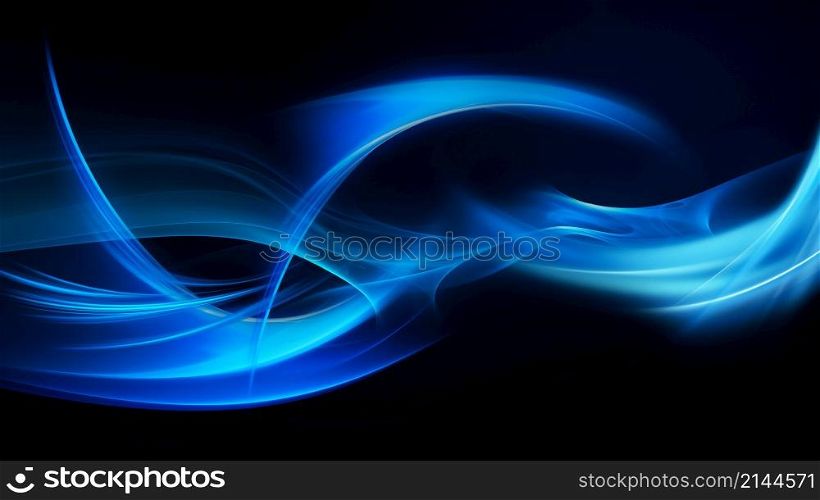Beautiful Modern Background with Shining Wavy Lines on Dark Background