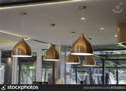 Beautiful modern ceiling lamps light bulbs shape decoration, stock photo