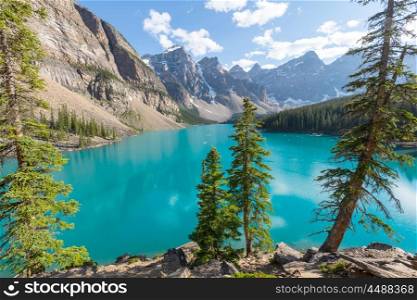 Beautiful Moraine lake in Banff National park, Canada