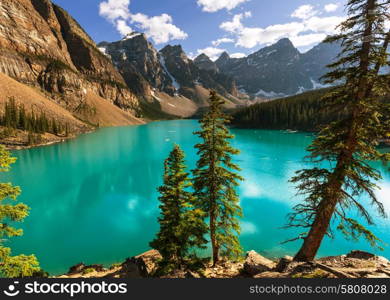 Beautiful Moraine lake in Banff National park, Canada