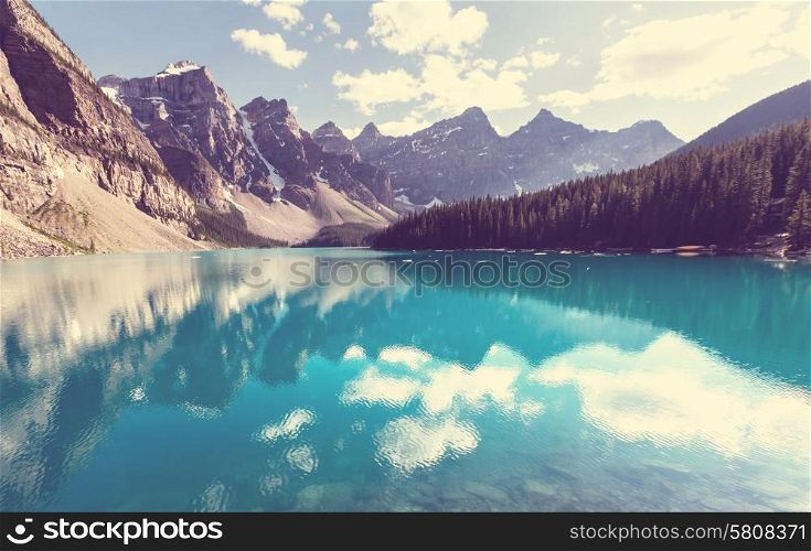 Beautiful Moraine lake in Banff National park, Canada