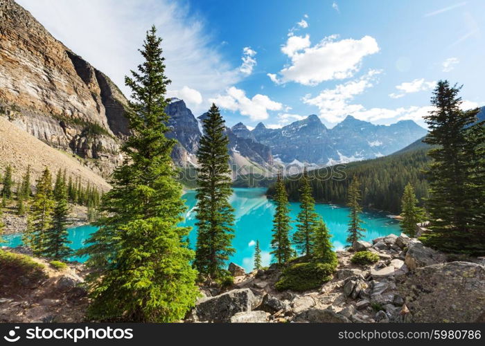 Beautiful Moraine lake in Banff National park, Canada