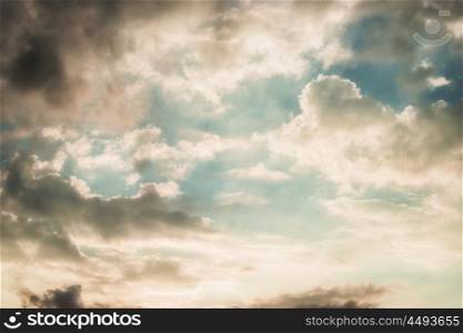 Beautiful morning sky with clouds, outdoor nature