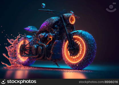 Beautiful motorcycle.  Image created with Generative AI technology
