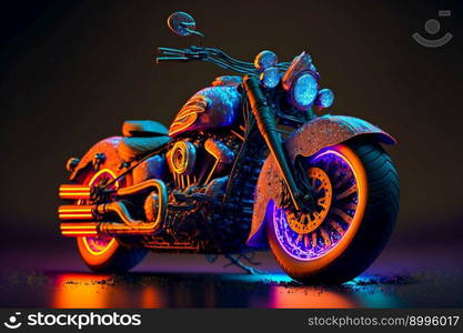 Beautiful motorcycle.  Image created with Generative AI technology
