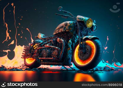 Beautiful motorcycle.  Image created with Generative AI technology
