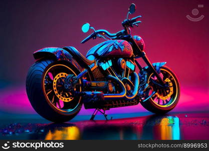 Beautiful motorcycle.  Image created with Generative AI technology 