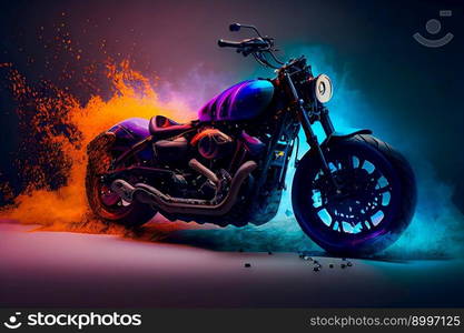 Beautiful motorcycle.  Image created with Generative AI technology 