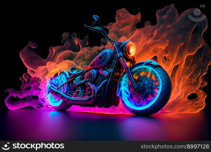 Beautiful motorcycle.  Image created with Generative AI technology
