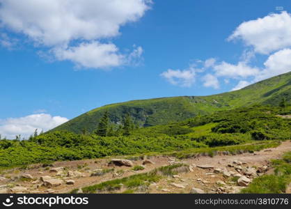 beautiful mountain landscape and blue sky