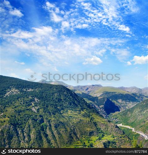 Beautiful mountain landscape and sky. The concept is travel.