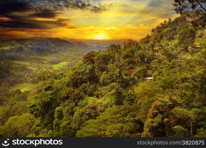 beautiful mountain landscape and sunrise