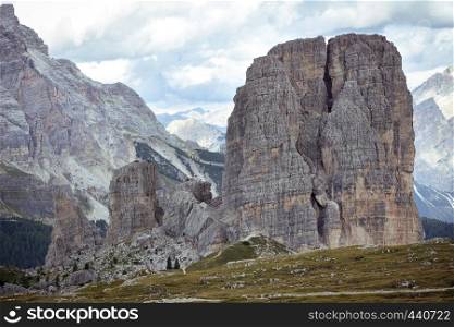 Beautiful mountain landscape around the Cinque Torri. Dolomites, Italy