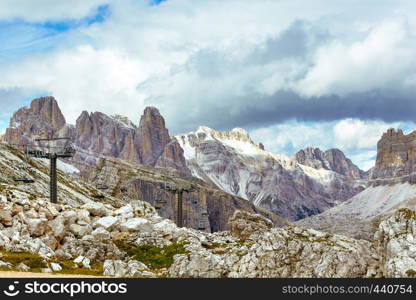 Beautiful mountain landscape around the Cinque Torri. Dolomites, Italy