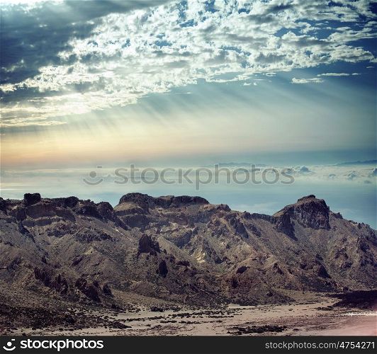 Beautiful mountain landscape in the early morning