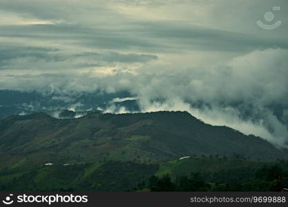 Beautiful mountain landscape of Doi Chang hill in Chiang Rai province, Thailand . Beautiful mountain landscape of Doi Chang hill in Chiang Rai 