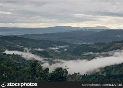 Beautiful mountain landscape of Doi Chang hill in Chiang Rai province, Thailand . Beautiful mountain 
