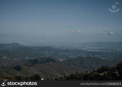 Beautiful mountain landscape of Doi Chang hill in Chiang Rai province, Thailand. Beautiful mountain landscape