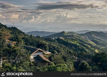 Beautiful mountain landscape of Doi Chang hill in Chiang Rai province, Thailand. Beautiful mountain landscape 
