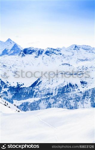 Beautiful mountain landscape. Winter mountains panorama