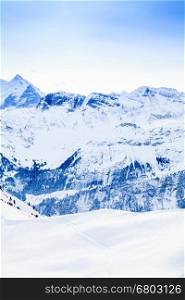 Beautiful mountain landscape. Winter mountains panorama