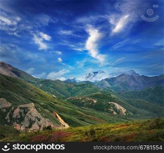 Beautiful Mountain Landscape With A Blue Sky