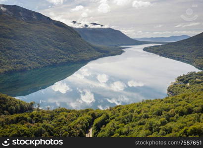 Beautiful mountain landscapes in Patagonia. Mountains lake in Argentina, South America.