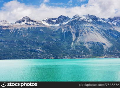 Beautiful mountain landscapes in Patagonia. Mountains lake in Argentina, South America.