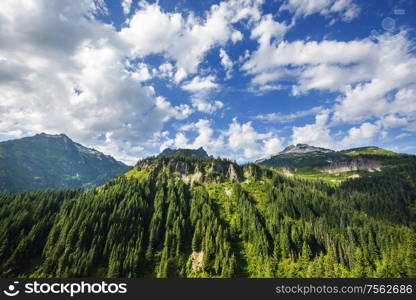 Beautiful mountain peak in North Cascade Range, Washington / USA