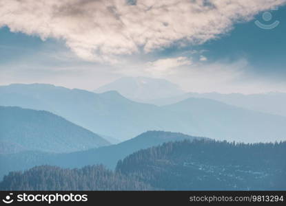 Beautiful mountain peak in  North Cascade Range, Washington,  USA