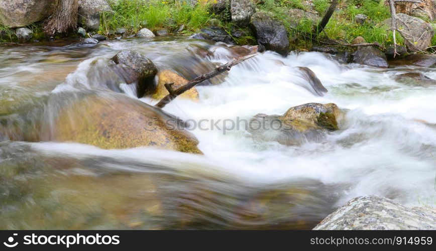 Beautiful mountain river with slow shutter