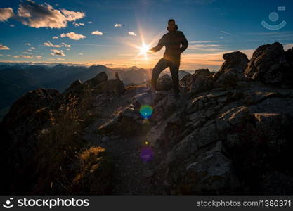 Beautiful mountain tour to the Aggenstein at sunset in the Tannheimer Tal