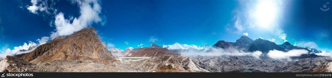 Beautiful mountain view of Everest Region, Sagarmatha National Park, Himalayas, Nepal. Beautiful mountain landscape