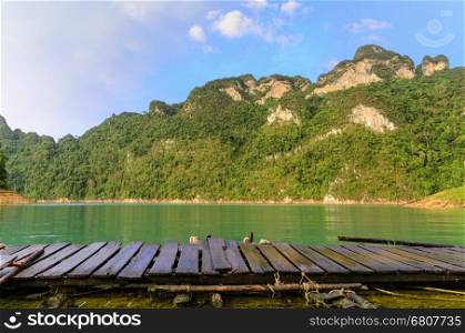 Beautiful mountains and river after rain in Ratchaprapha Dam at Khao Sok National Park, Surat Thani Province, Thailand&#xA;