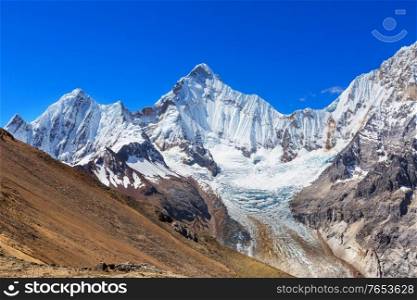 Beautiful mountains landscapes in Cordillera Blanca, Peru, South America