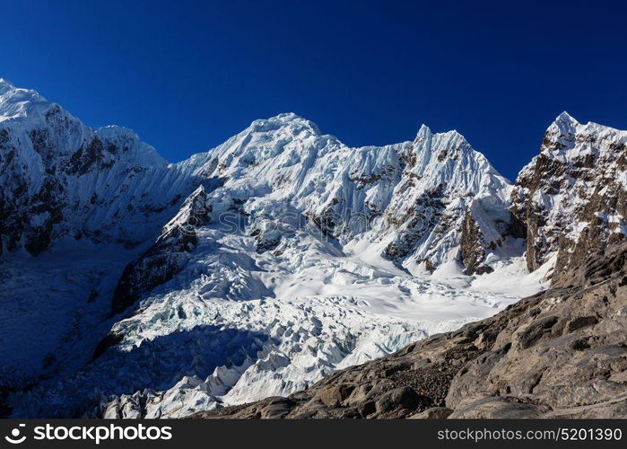 Beautiful mountains landscapes in Cordillera Huayhuash, Peru, South America