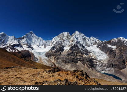 Beautiful mountains landscapes in Cordillera Huayhuash, Peru, South America