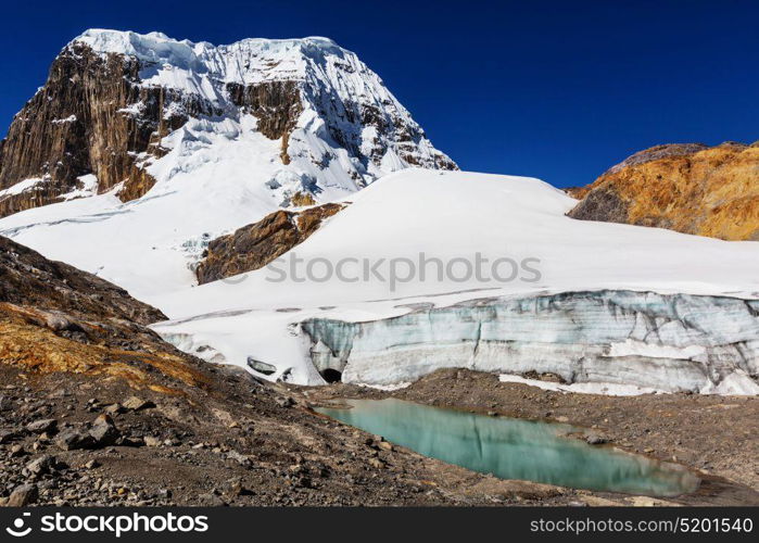 Beautiful mountains landscapes in Cordillera Huayhuash, Peru, South America