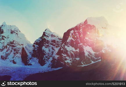 Beautiful mountains landscapes in Cordillera Huayhuash, Peru, South America