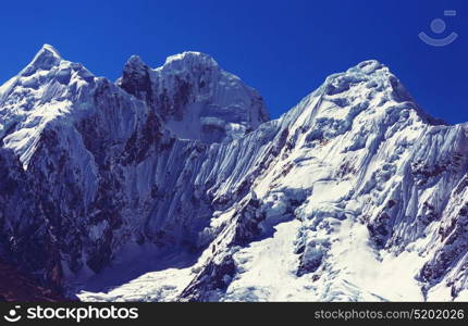 Beautiful mountains landscapes in Cordillera Huayhuash, Peru, South America