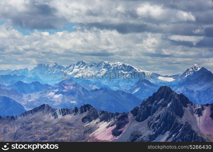 Beautiful mountains landscapes in Cordillera Huayhuash, Peru, South America