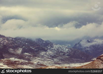 Beautiful mountains landscapes in Cordillera Huayhuash, Peru, South America