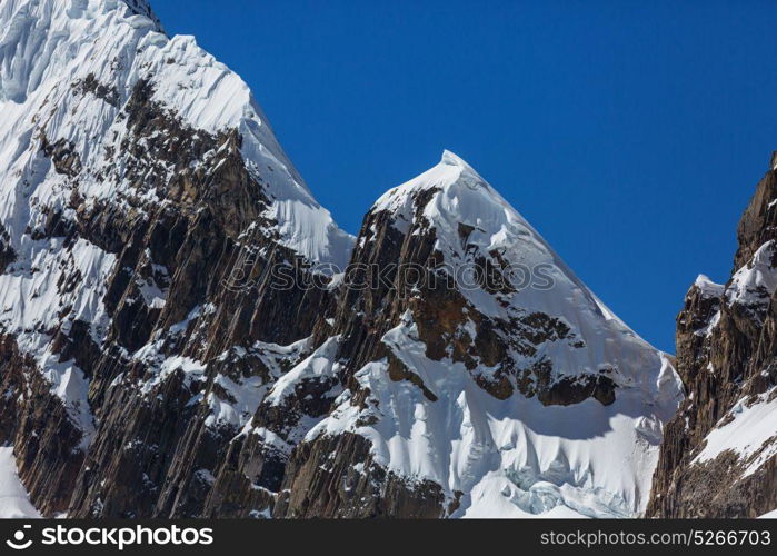 Beautiful mountains landscapes in Cordillera Huayhuash, Peru, South America