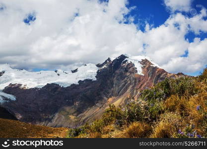 Beautiful mountains landscapes in Cordillera Huayhuash, Peru, South America