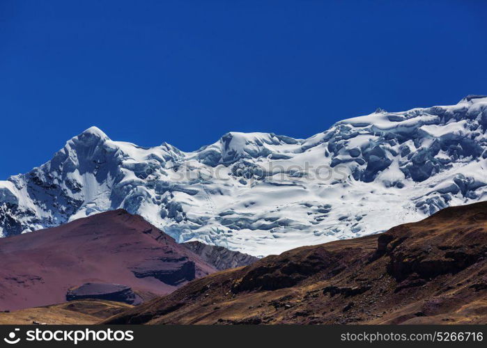 Beautiful mountains landscapes in Cordillera Huayhuash, Peru, South America